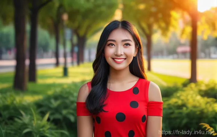 레이디버그 인스타그램 필터 - **Vibrant Transformation:** A young woman, mid-twenties, radiating joy and confidence, dramatically ...