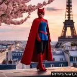Home 21 레이디버그 팬들의 리뷰 모음 - A vibrant and dynamic scene set in a magical yet realistic Parisian street at twilight, featuring a ...