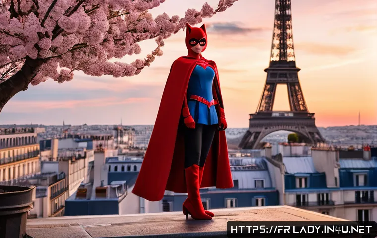 레이디버그 팬들의 리뷰 모음 - A vibrant and dynamic scene set in a magical yet realistic Parisian street at twilight, featuring a ...